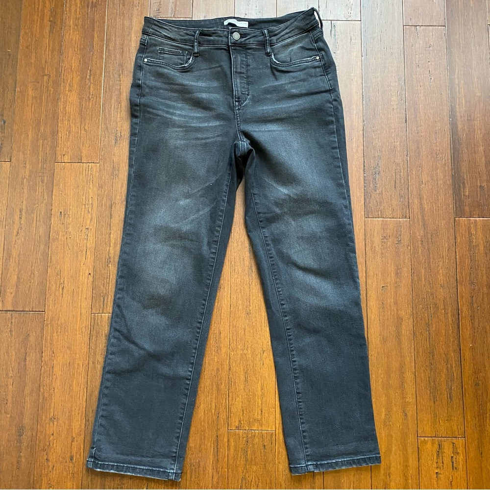 Nine West Curvy Slim Straight Faded Black Denim Jeans